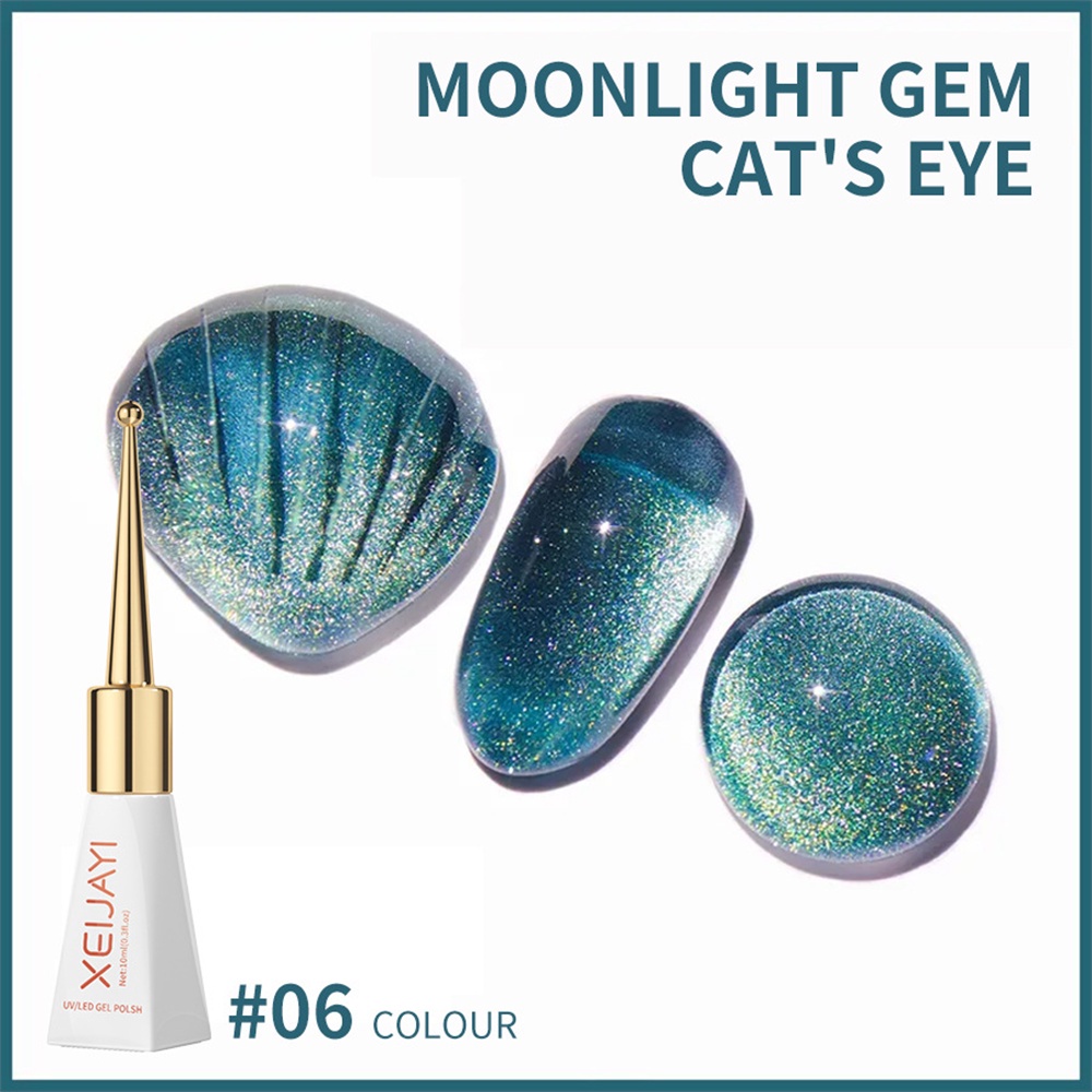 Xeijayi Moonlight Gem Cat Eye Nail Polish Người nổi tiếng Internet Siêu Flash Sơn móng tay mắt mèo rộng đa năng Thích hợp cho các tiệm làm móng 10ml qusl