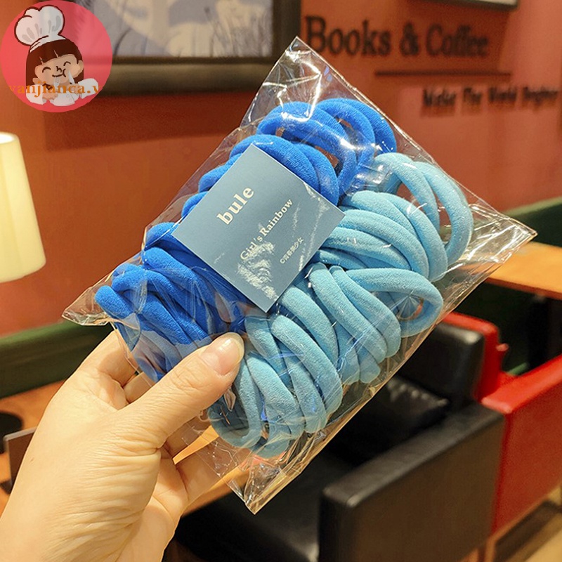 Yanca set 50 Dây Buộc Tóc 4cm 2cm Chất Liệu nylon Co Giãn Nhiều Màu Sắc Cho Nữ vn