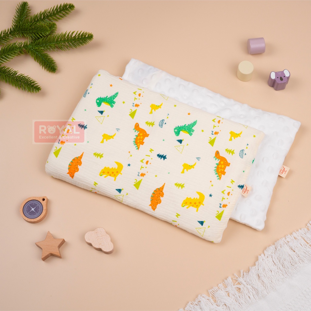 Gối Phẳng 2 Mặt Sơ Sinh Royal Xô, Hạt Đậu êm ái cho bé CarynShop