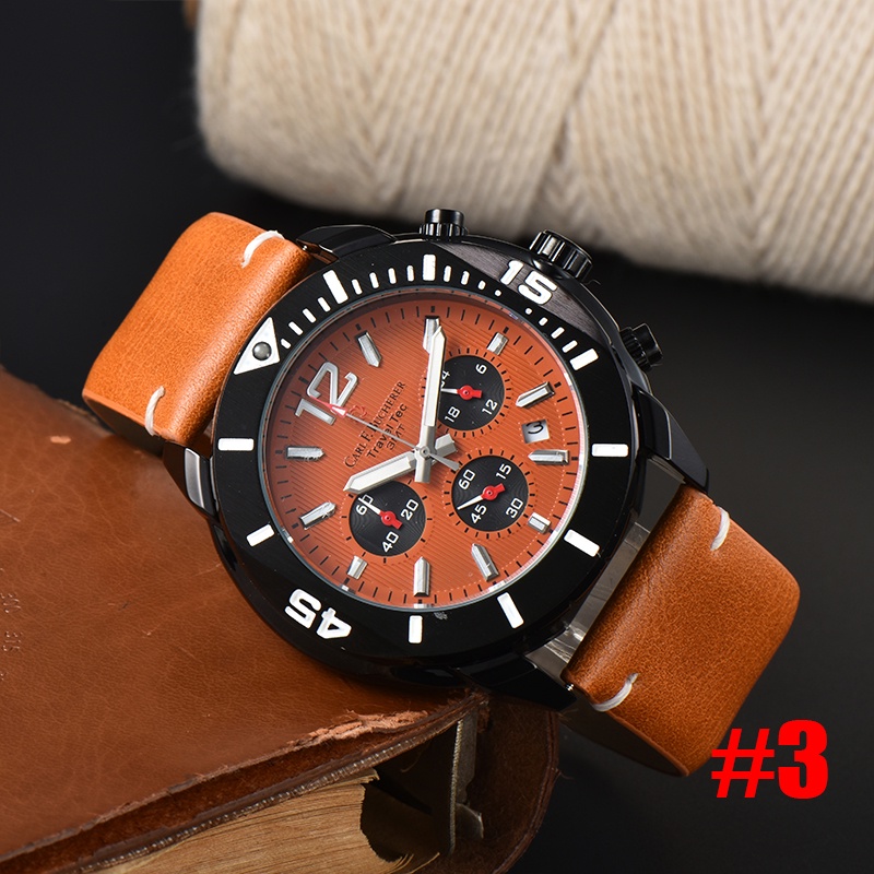 Đồng Hồ Đeo Tay Thạch Anh Có Lịch Dây Da Thời Trang Cho Nam