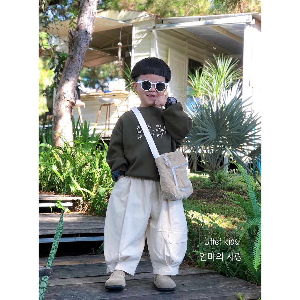 ÁO SWEATER LÓT BÔNG PHONG CÁCH HÀN QUỐC CHO BÉ GÁI VÀ BÉ TRAI RẤT ẤM 23127