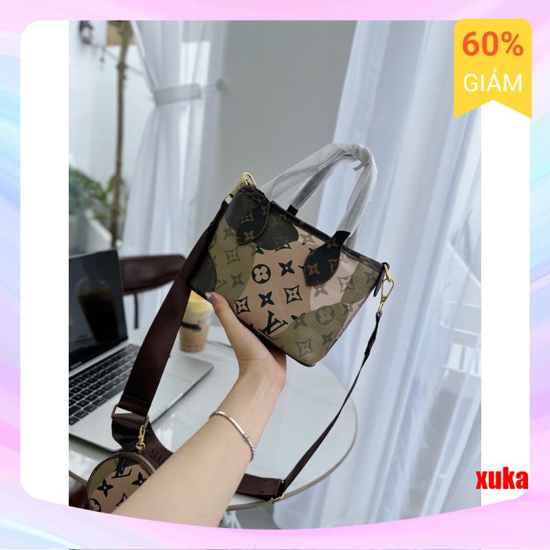 Set túi 2 món túi ví LV hàng chuẩn 11 chất liệu da PU quảng châu cao cấp SALE