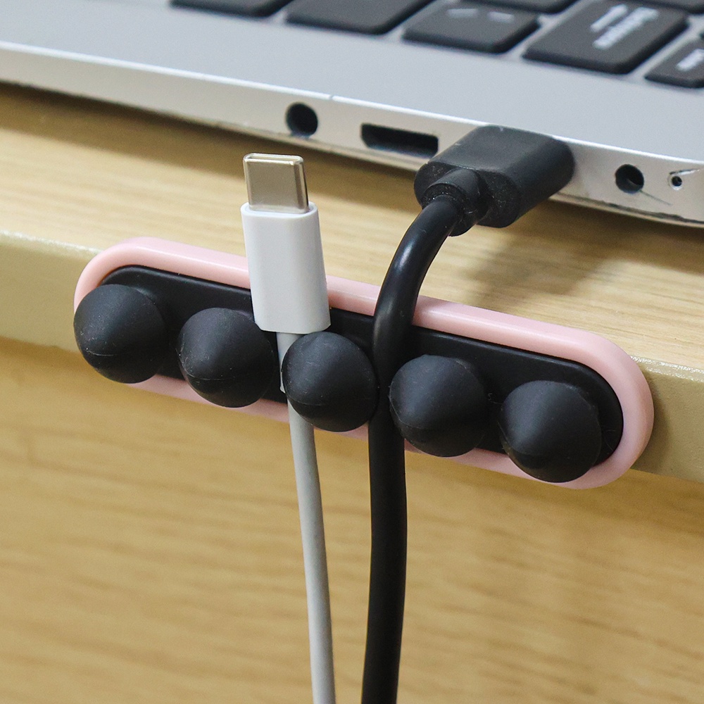 Giá Đỡ Cố Định Dây Cáp / Kẹp Cáp Sạc / Tai Nghe Tự Dính Hình Nấm Đáng Yêu