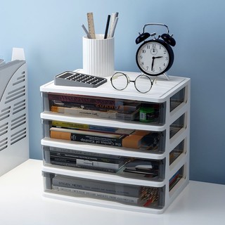 Office Desktop Storage Box Multi-Transparent Drawer A4 Paper File Bag Storage Box Sub-Daily Supplies Storage Cabinet Owqh