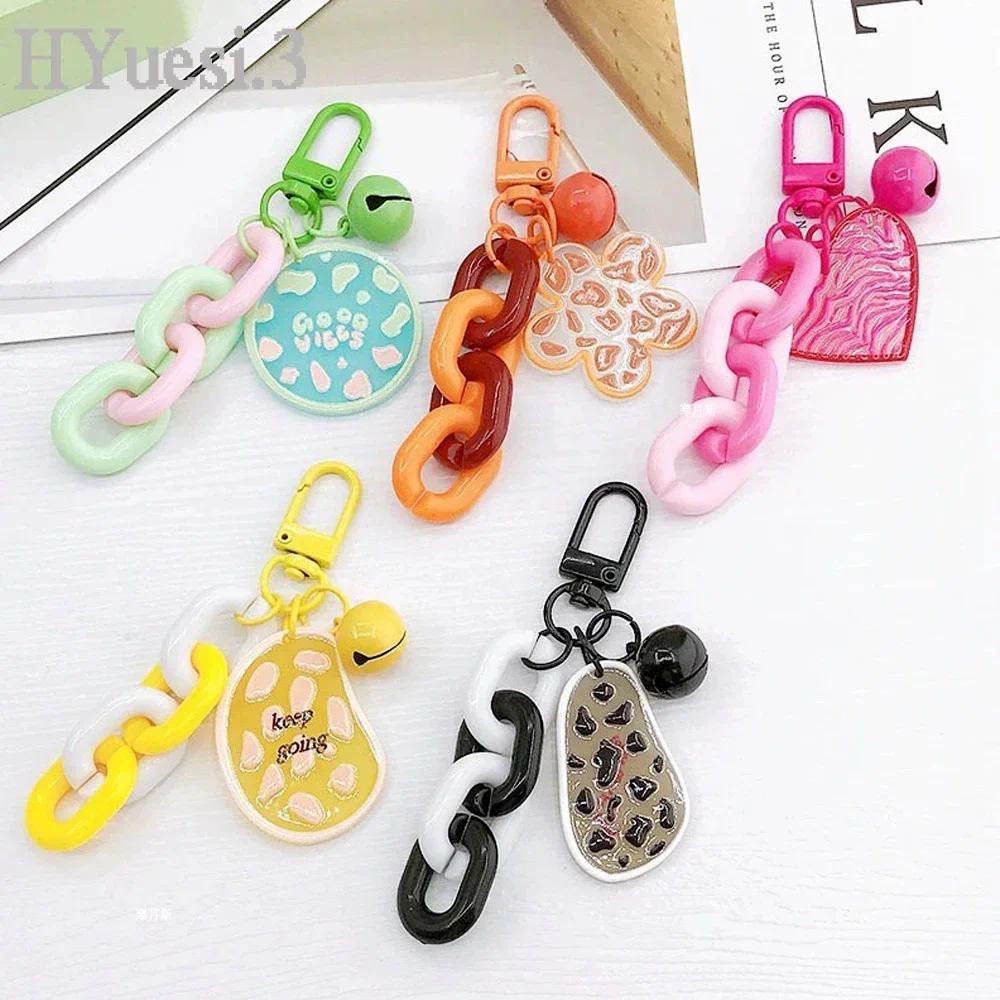 Móc Chìa Khóa Hình Chú Vịt / Gấu / Hoa Bằng acrylic Màu Sắc Ngọt Ngào Xinh Xắn Cho Nữ