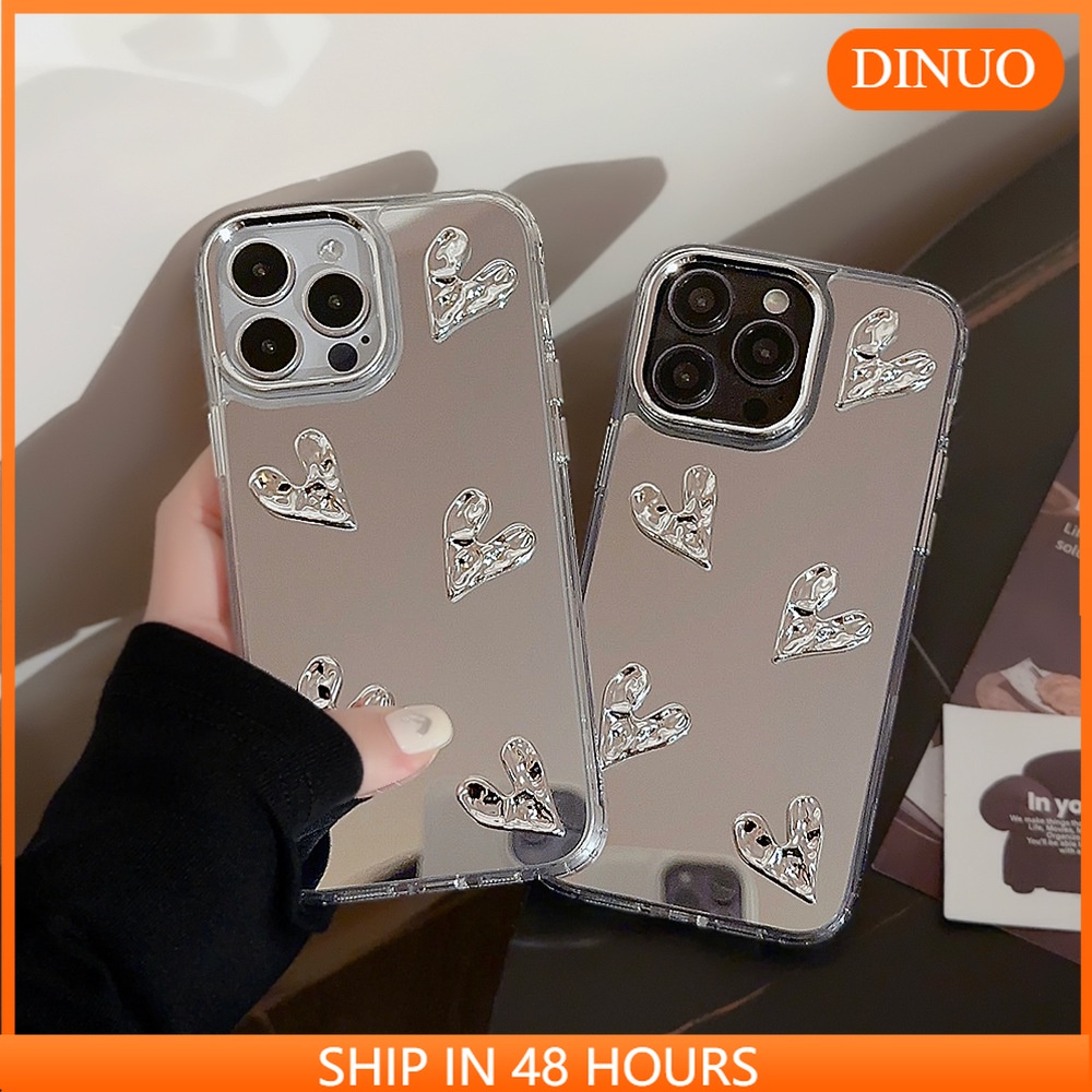Ốp Điện Thoại Tráng Gương Hình Trái Tim Cho iphone15 / 14promax / 13 / 12 / 11-dinuo/JM-3/TX
