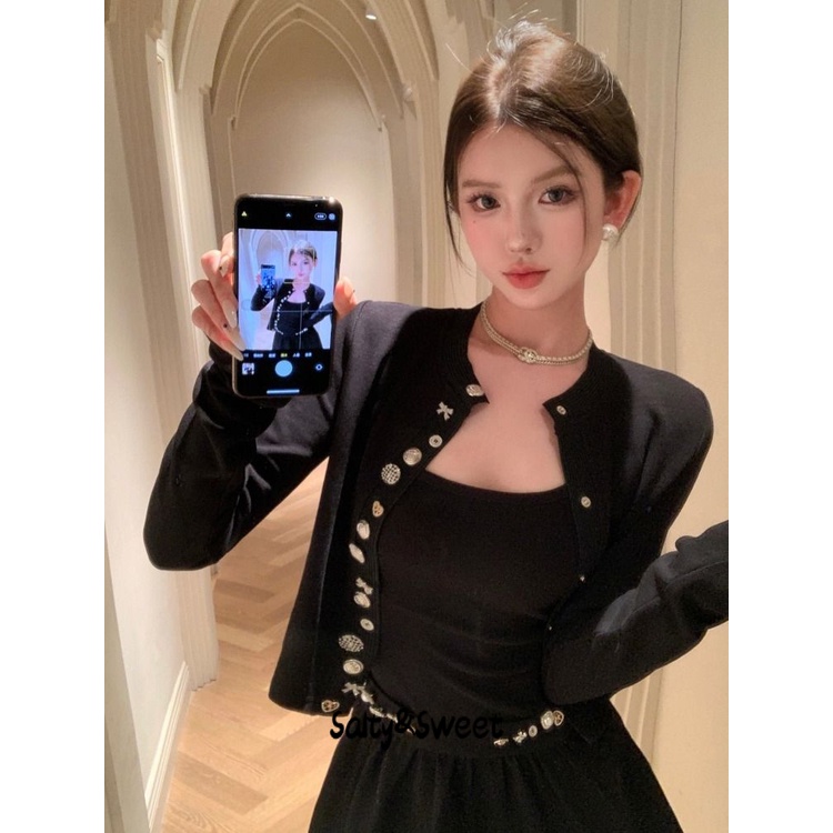 Salty&Sweet store áo dạ tweed Áo Dạ áo khoác dù áo khoác bomber fashionable Thời trang casual Korean WCS23A0SSC 43Z231026