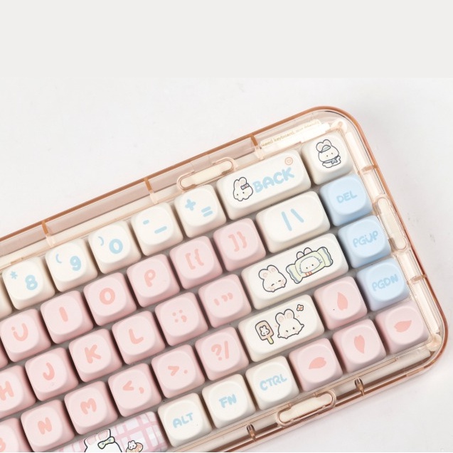 Toffee Keycap PBT Thăng hoa MOA Profile 139 Phím Keycap màu hồng Màu hồng dễ thương Thích hợp cho các bạn gái Bàn phím cơ văn phòng chơi game Thích hợp cho các bạn gái Chơi game B'g
