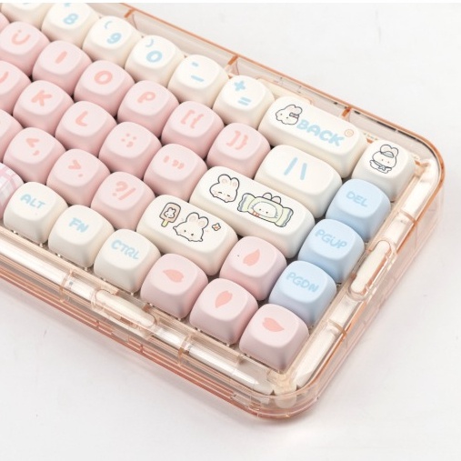 Toffee Keycap PBT Thăng hoa MOA Profile 139 Phím Keycap màu hồng Màu hồng dễ thương Thích hợp cho các bạn gái Bàn phím cơ văn phòng chơi game Thích hợp cho các bạn gái Chơi game B'g
