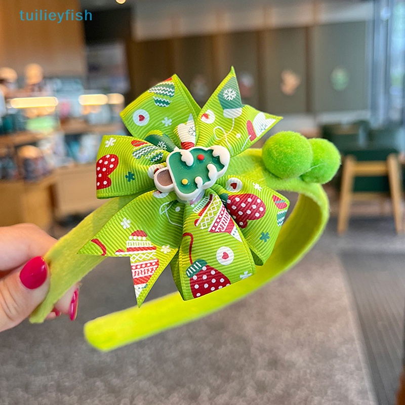 Băng Đô Giáng Sinh Bằng Lông Nhung Đính Nơ Dễ Thương Trang Trí Cho Nữ