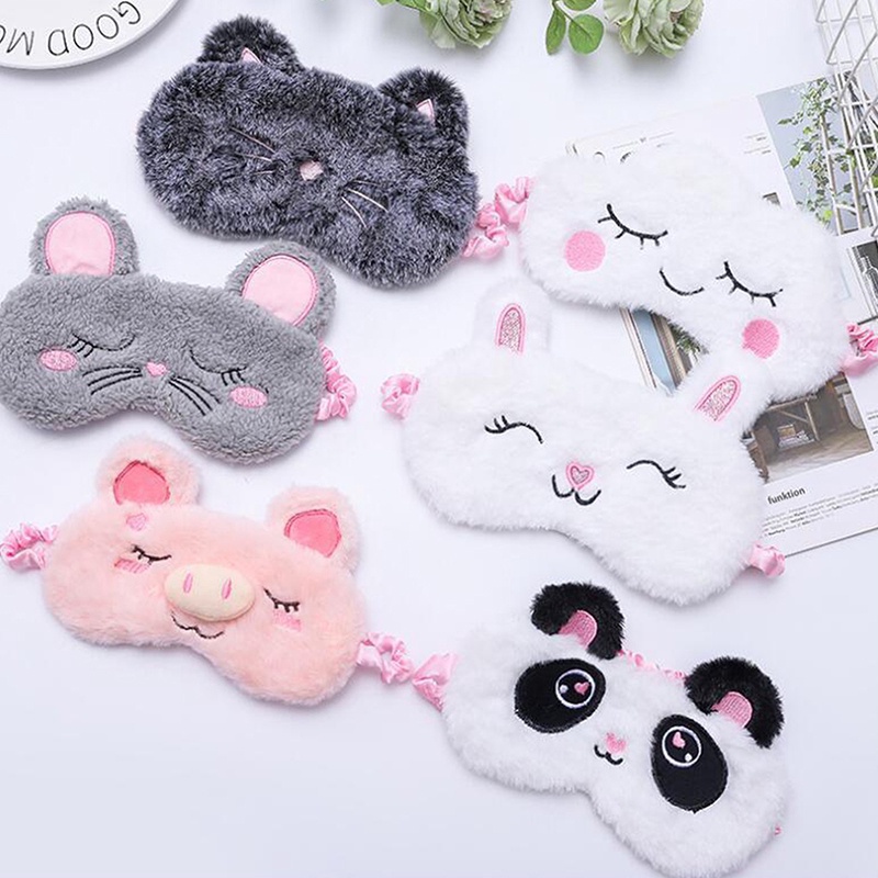 Mặt Nạ Che Mắt Ngủ Họa Tiết Hoạt Hình Thỏ Dễ Thương Cho Bé Gái