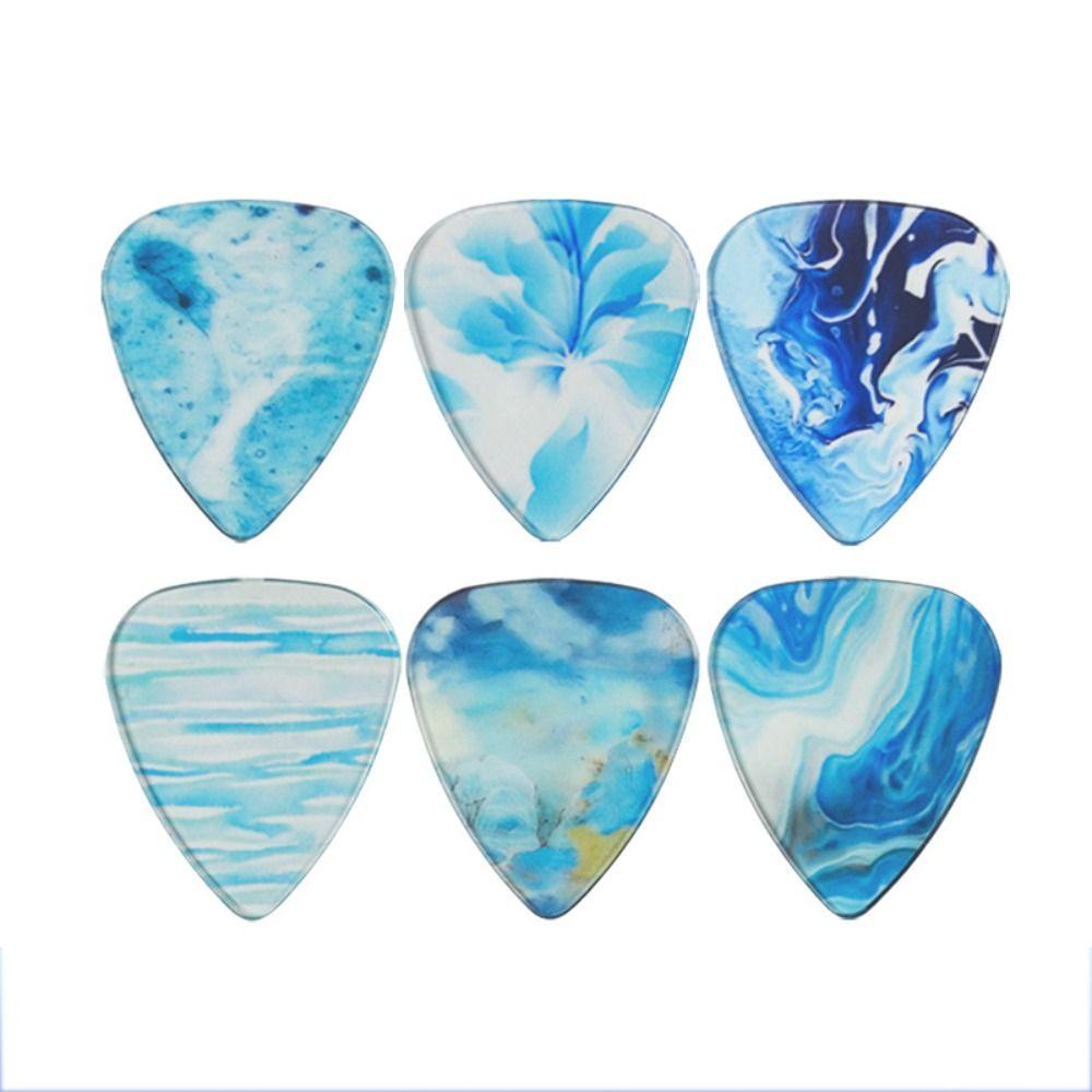 Set 6 Miếng Gảy Đàn guitar 0.81mm 1.5mm Trong Suốt Hình Trái Tim