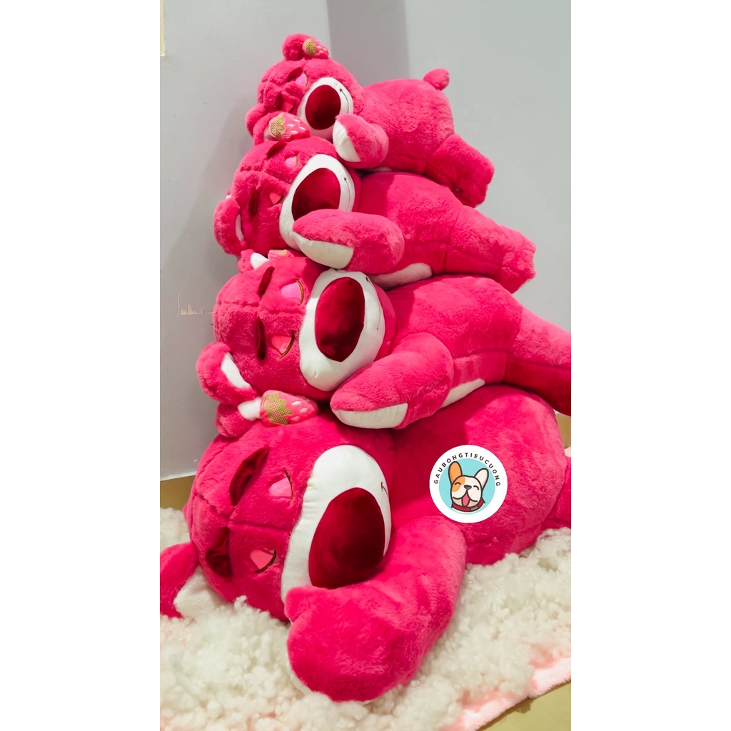 Gấu Bông Gấu Lotso Dâu, Gấu Dâu Gấu Lotso Nằm Ngủ Dễ Thương 50cm 60cm 90cm 1m1