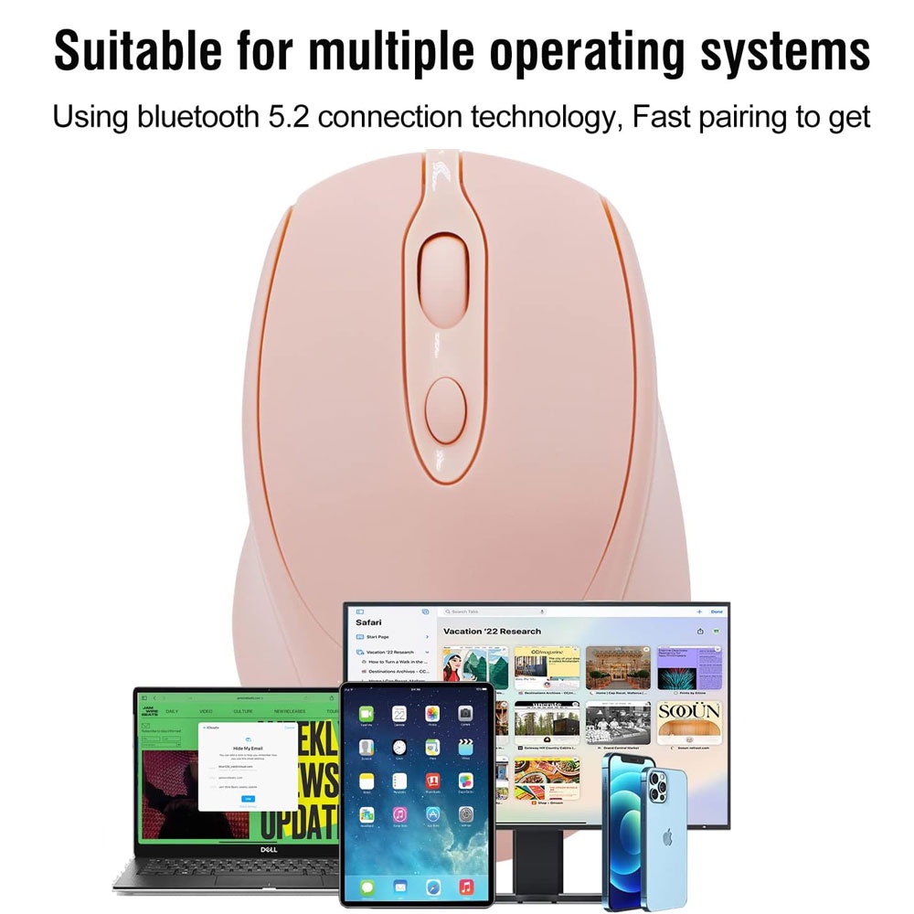 Chuột bluetooth Không Dây Hai Chế Độ Im Lặng Cho ipad macbook pro pc laptops tablet