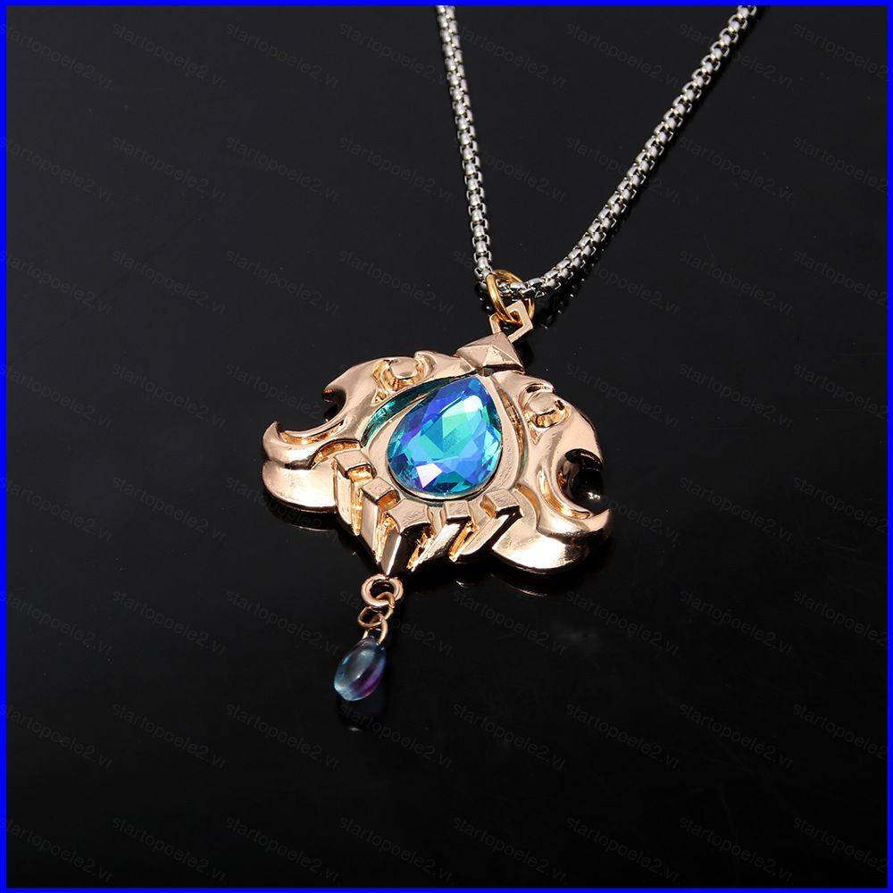 Genshin Vòng cổ Mặt Hình Đôi Mắt Thần Đính Đá Pha Lê Hóa Trang Nhân Vật neuvillette Thời Trang