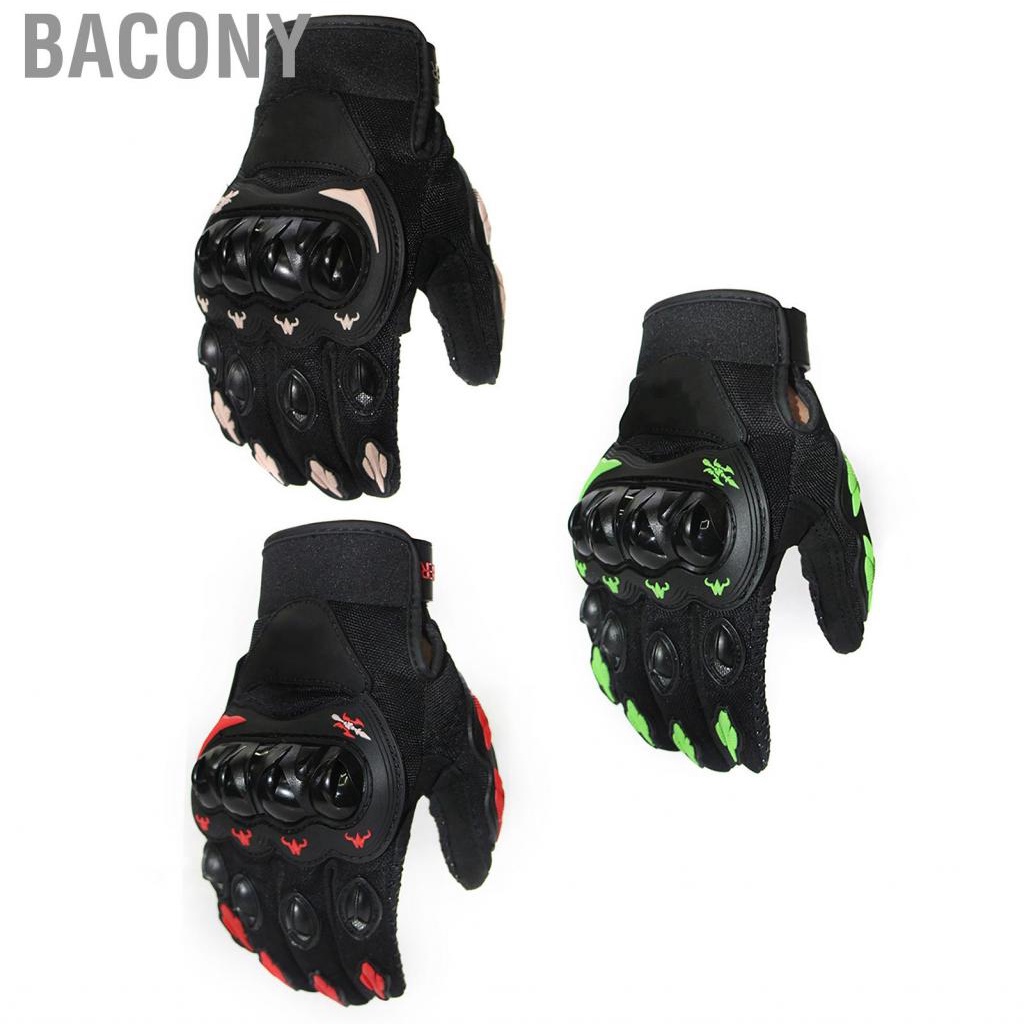 Bacony Motorcycle  Hard Knuckle Powersports Racing Full Finger  Slip for Outdoor Sports