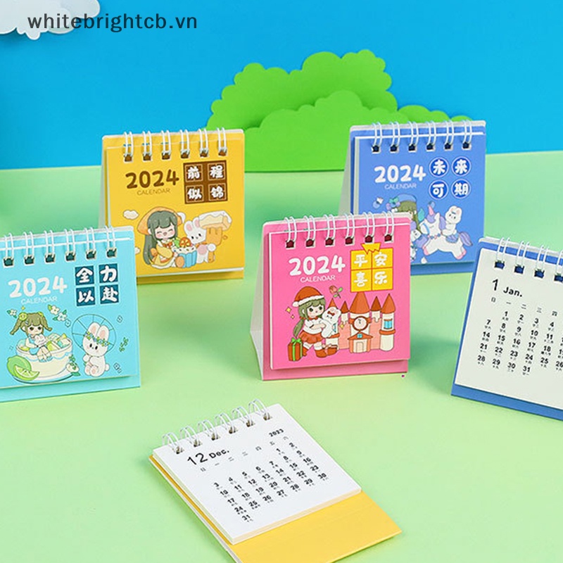 / / Cny Lịch Năm 2024 mini Để Bàn Trang Trí Văn Phòng / Trường Học Hình Thỏ Hoạt Hình Dễ Thương Nhiều Phong Cách