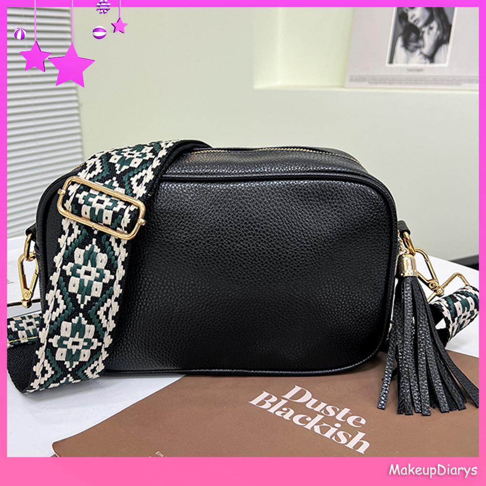 ★ Đồ Trang Điểm Trang Điểm ★ Túi Xách Đeo Chéo Màu Trơn Phối Tua Rua Thời Trang 2023 Sang Trọng Cho Nữ