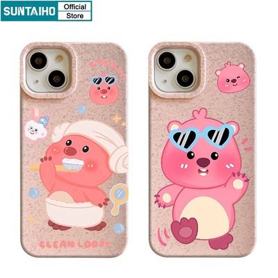 Suntaiho Ốp Điện Thoại tpu Dẻo Họa Tiết Gấu Hồng Dễ Thương Cho iphone 15 14 12 13 11 pro max ip 7 8 plus iphon x xs xr xs max