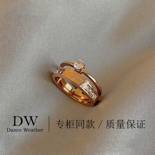 Nhẫn thép titan Nhẫn kim cương không phai vĩnh viễn Nhẫn hai lớp vàng Nhẫn cổ điển Nhẫn kim cương dâu tằm vàng