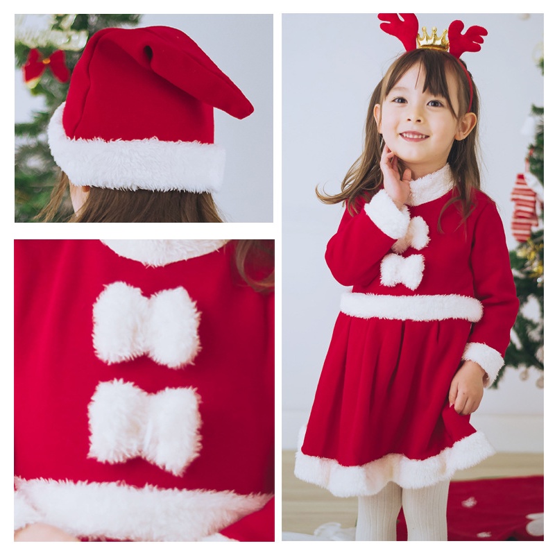 Đầm Ngủ Tay Dài Hóa Trang Ông Già Noel Cho Bé Gái
