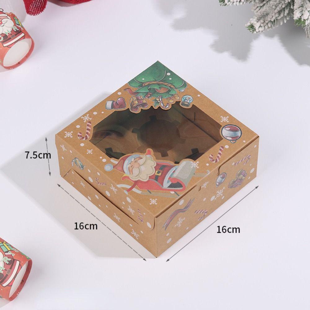 Zaijie Set 24 Hộp Đựng Bánh Quy / Kẹo / Sô Cô La Có Cửa Sổ Thời Trang Cho Tiệc Giáng Sinh