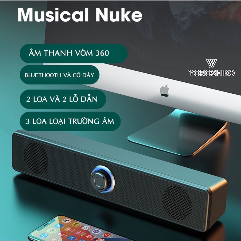 Loa máy tính cao cấp Yoroshiko có kết lối bluetooth đi kèm