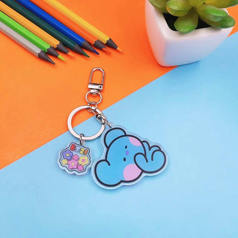 Yb1 Móc Khóa Hoạt Hình bt21 Bằng acrylic Cho Túi Xách Nữ tata rj Mango chimmy shooky koya by1