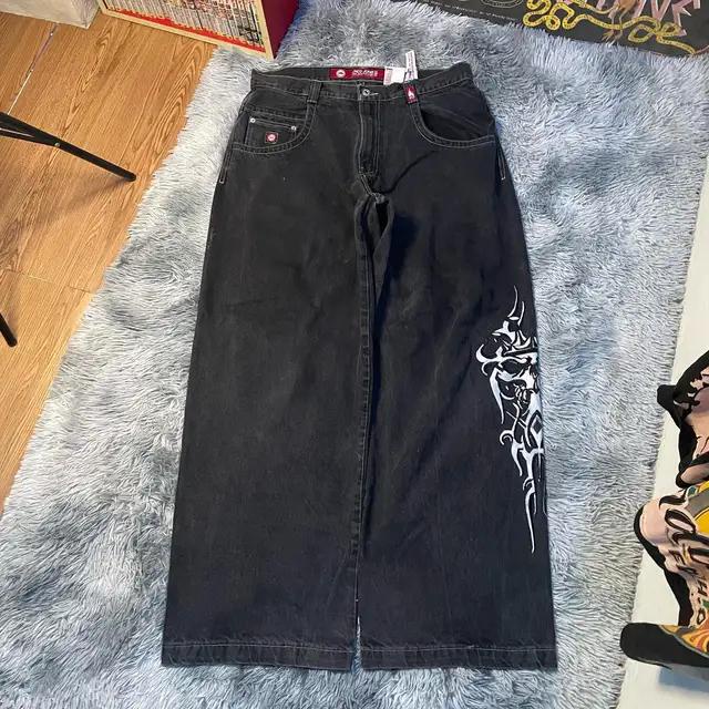 Y2k Quần Jean baggy Lưng Cao Ống Rộng In Họa Tiết Hoạt Hình Phong Cách hip hop Thời Trang Cho Nam Và Nữ