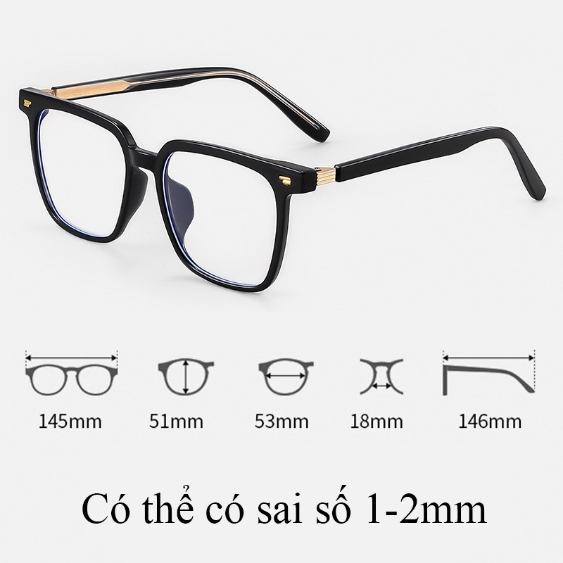 Kính chống ánh sáng xanh vuông lớn nam nữ 83093