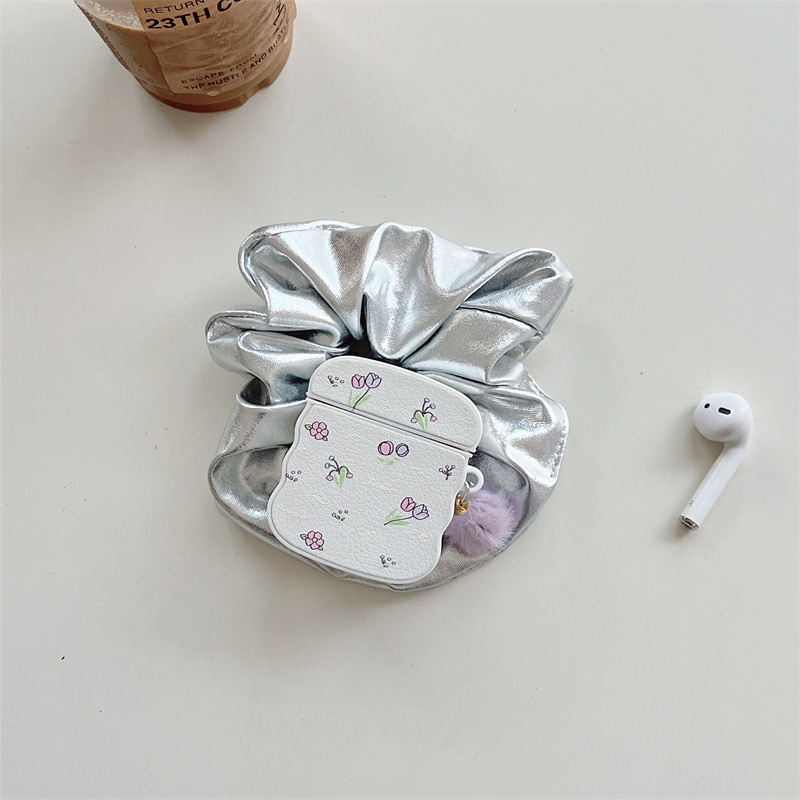 Vỏ Bảo Vệ Hộp Sạc Tai Nghe bluetooth Không Dây airpods1 / 2 3 pro pro2 air pods pro 3 Hình Hoa tulip Tím Ốp