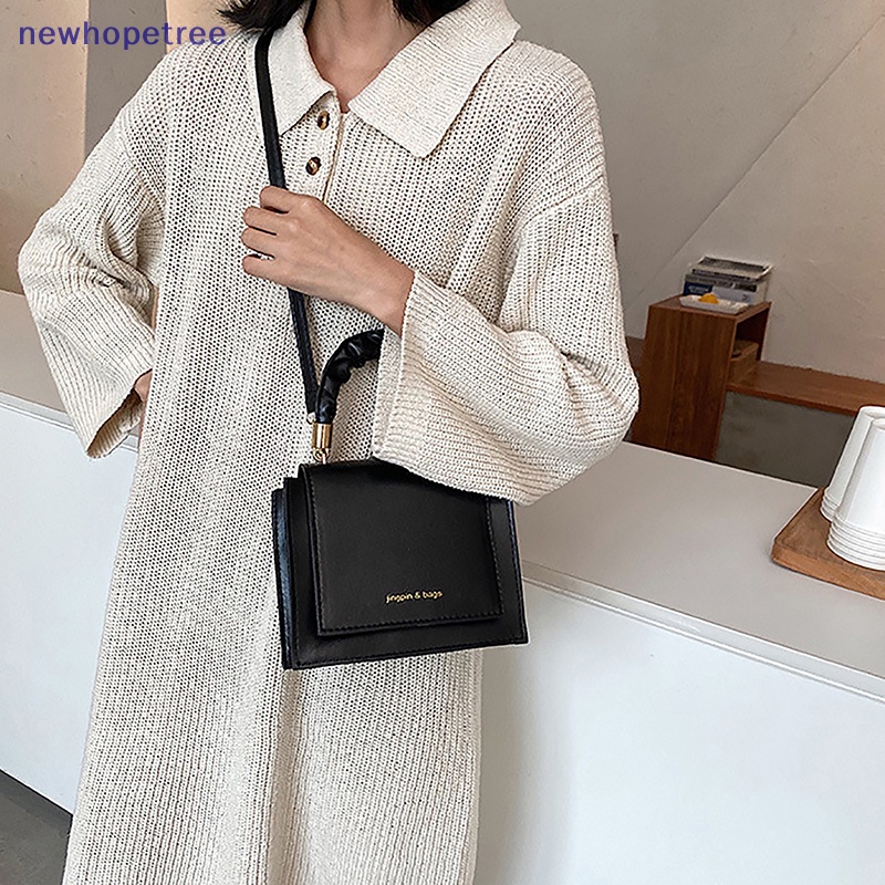 Túi Đeo Chéo Vai Bằng Da pu Màu Trơn Thời Trang Sành Điệu Cho Nữ