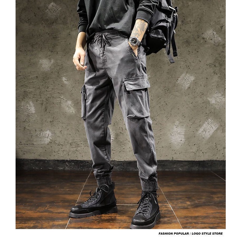 Quần Legging cotton Nguyên Chất Dáng Rộng Phong Cách Quân Đội Cho Nam