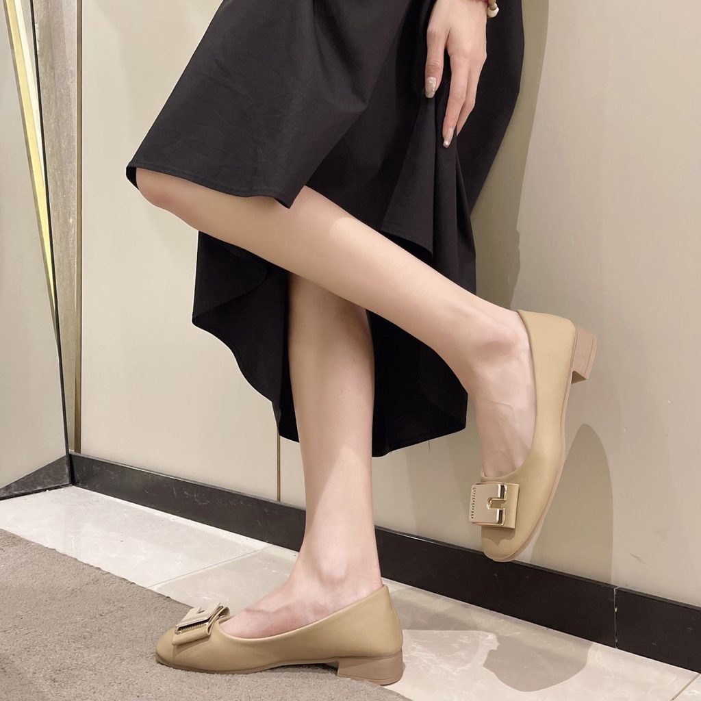 Giày Búp Bê Mũi Tròn Đế Thấp Thời Trang Xuân Thu Hàn Quốc Cho Nữ