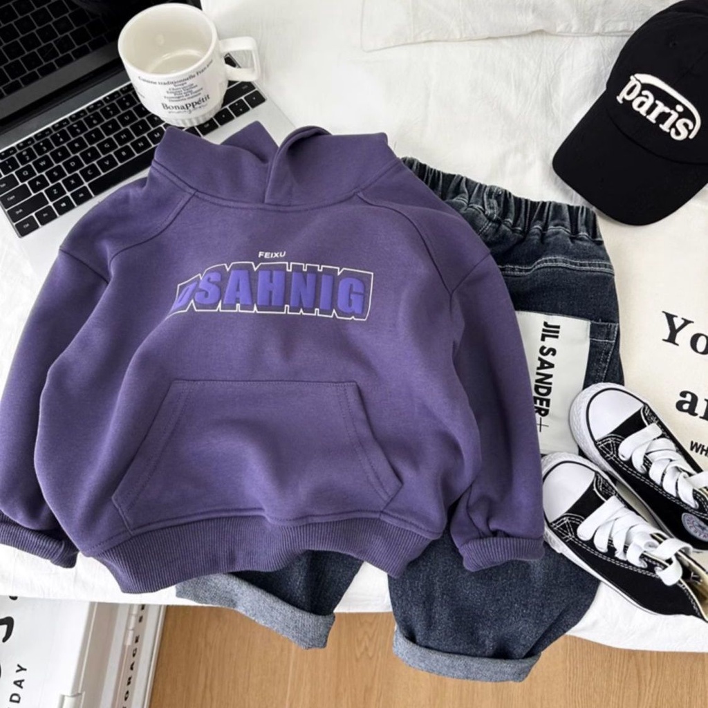 Áo Sweater Có Mũ Trùm Thời Trang Xuân Thu 2023 Cho Bé Trai / Bé Gái