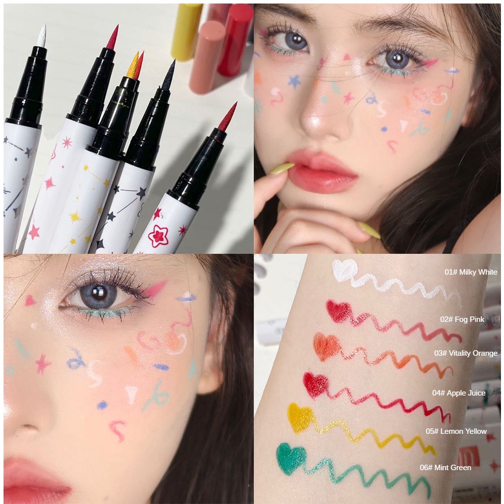 Bút Kẻ Mắt Dạng Lỏng Màu Mới QiBest Khô Nhanh Không Thấm Nước Lâu Trôi Không Nhòe Bút Kẻ Mắt Siêu Mịn, Mỹ   Dễ Thương
