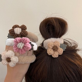 1 Dây Cột Tóc Lông Nhung Đính Hoa Dễ Thương