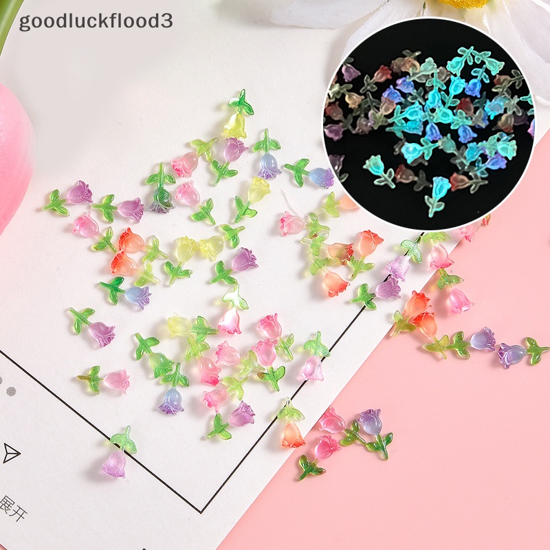 Bộ 10 Bông Hoa tulip Dạ Quang mini Bằng Nhựa resin