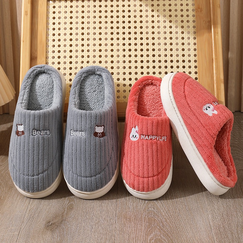 Dép Bông Đi Trong Nhà Chống Trượt Giữ Ấm Mùa Đông Thời Trang Cho Nam Nữ
