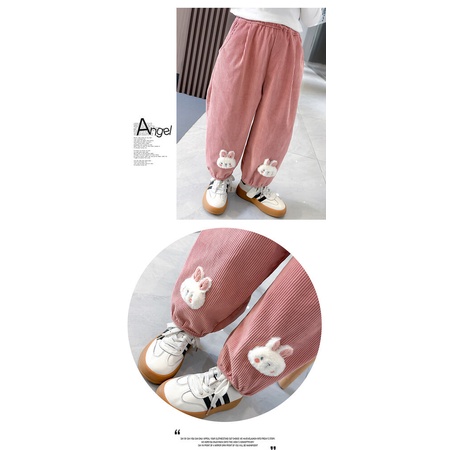 Quần Legging Nhung Kẻ Thời Trang Mùa Xuân Thu Giản Dị Dành Cho Bé Gái