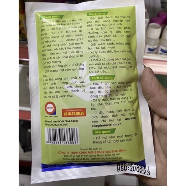 Men ủ Emzeo men ủ sinh học khử mùi hôi, ủ phân cá, đậu tương, rác thải sinh hoạt