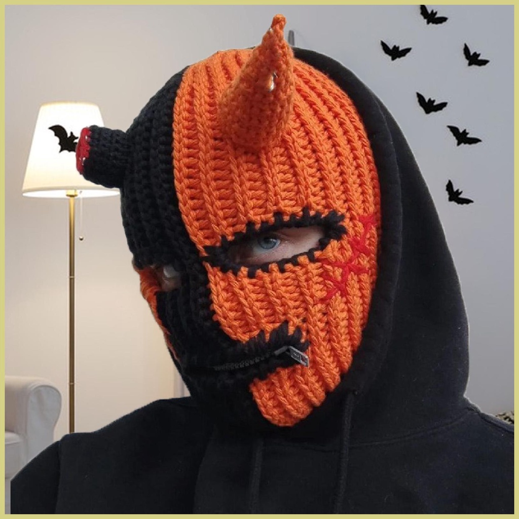 Mũ Len Trùm Đầu Có Sừng Che Mắt Giữ Ấm Khi Đi Cắm Trại / Thể Thao Ngoài Trời Thời Trang aseavn aseavn