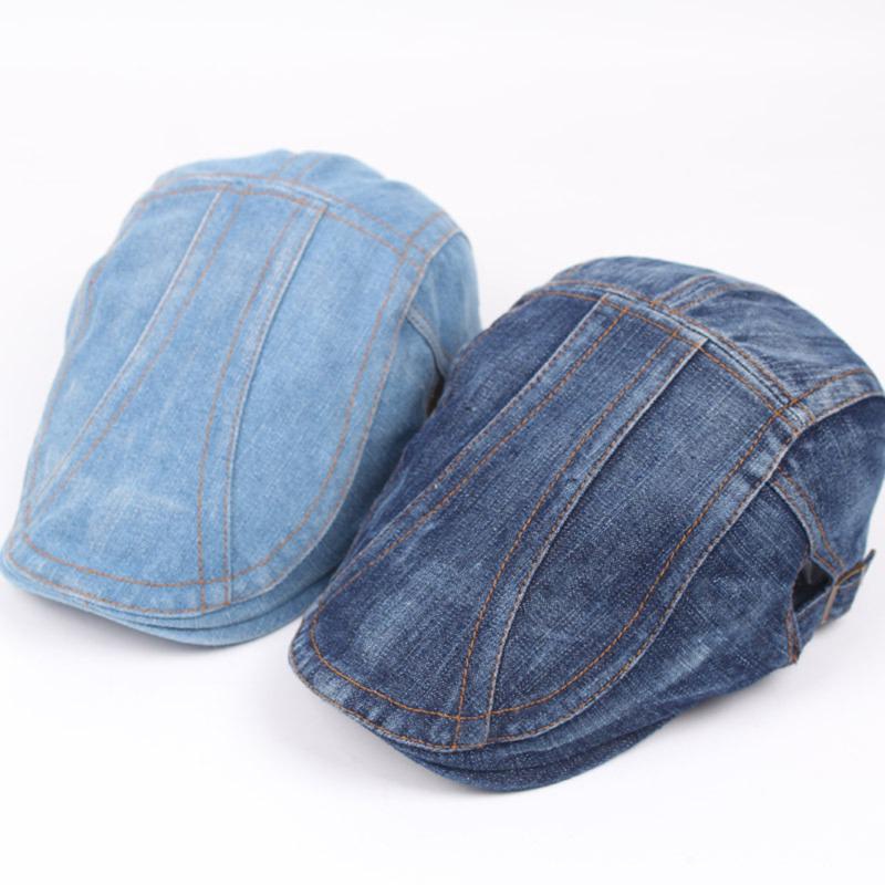 Mũ beret Vải denim Thời Trang Xuân Thu Cho Nam