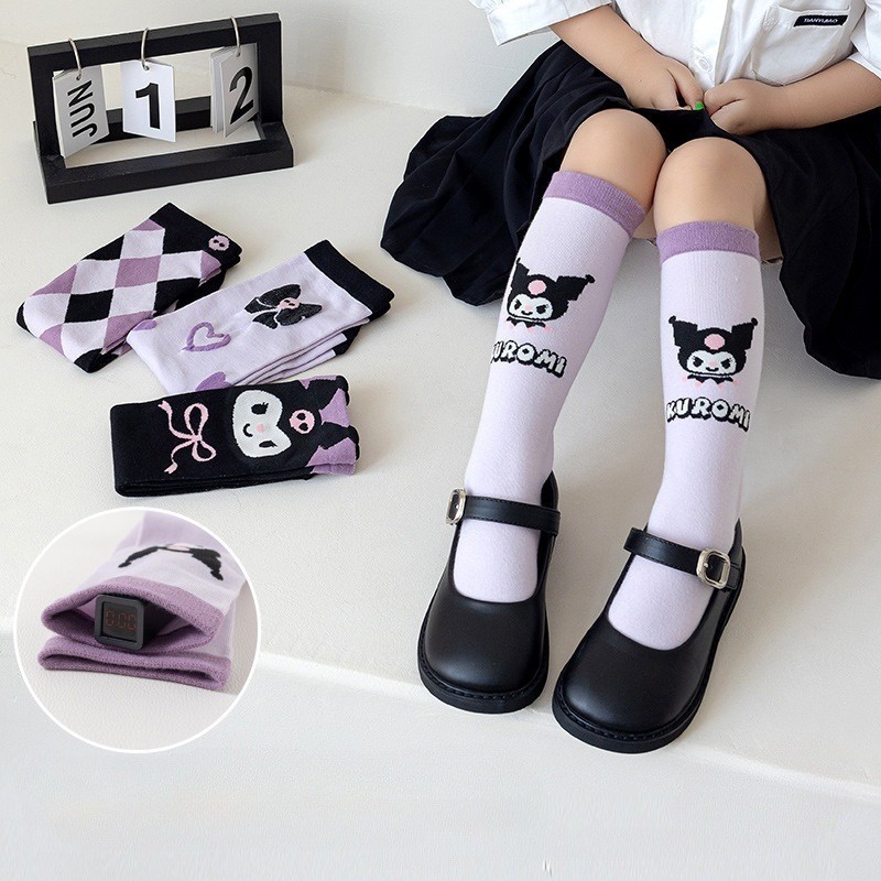 Vớ cotton Cổ Trung Họa Tiết Hoạt Hình sanrio Nhật Bản Dễ Phối Đồ Cho Bé