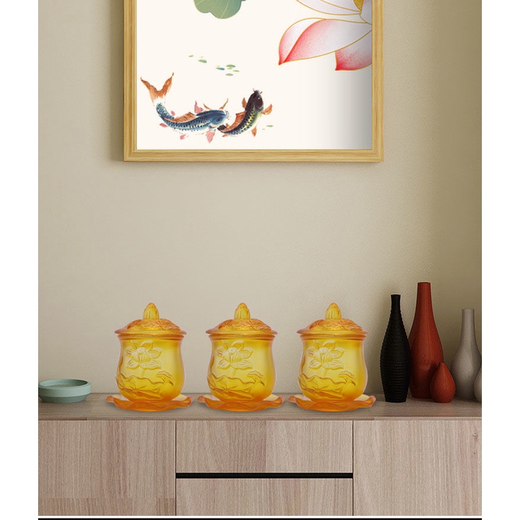 Cốc nước Chén Thánh hình hoa sen cốc thờ cúng phật bình lọc nước trước hình Phật cốc cống cốc nước g