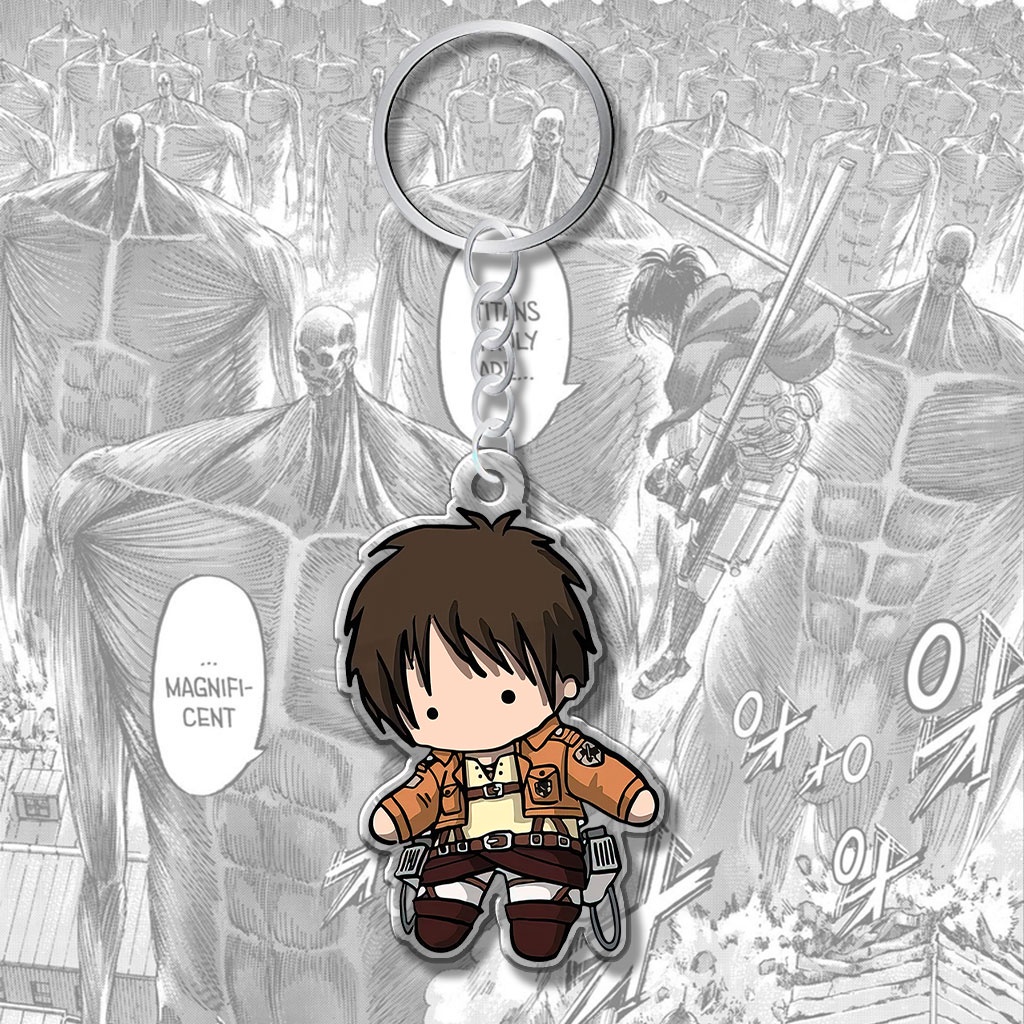Móc khóa anime Attack on Titan nhân vật chibi Eren Yeager Levi Ackerman Reiner Erwin Annie Manga Hoạt Hình Nhật Bản