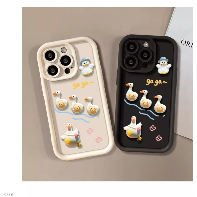 Ốp Điện Thoại Hình Vịt Hoạt Hình Ba Chiều Cho iphone7 7plus 8 8plus xs xr 11 12 13 14 15 pro plus promax