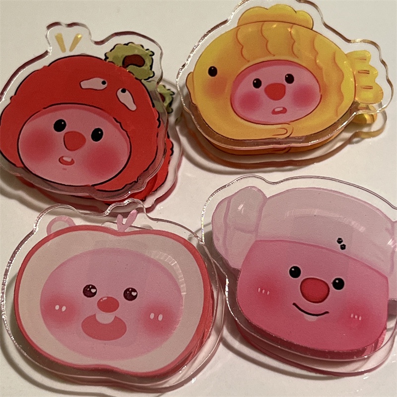 Dễ Thương Loopy Văn Phòng Phẩm Kẹp Pp Kẹp Acrylic Sổ Tay Kẹp Hoạt Hình Học Sinh Tập Tin Kiểm Tra Kẹp Giấy -top3C01