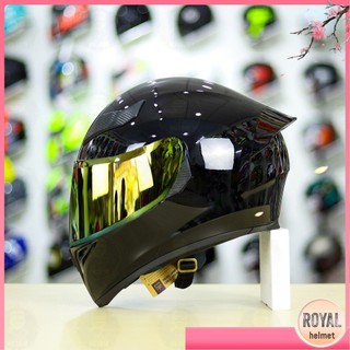 Mũ bảo hiểm fullface đen bóng thương hiệu Royal M138B - Hàng chính hãng