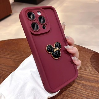 Phù Hợp Ốp Điện Thoại Hình Chuột mickey Màu Đen Chống Rơi Cho iphone 11 1213 pro max x xr xs max se 7 plus 8 plus 14 15 pro